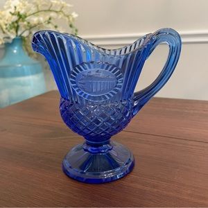 SOLD 💙5” Avon Beautiful Vintage Cobalt Blue Glass
Ribbed Creamer Small Pitcher💙